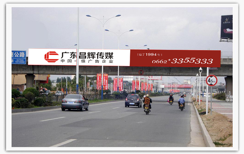 沿海高速开阳高速东城出入口跨路桥广告位（阳江往北惯方向第一道桥）